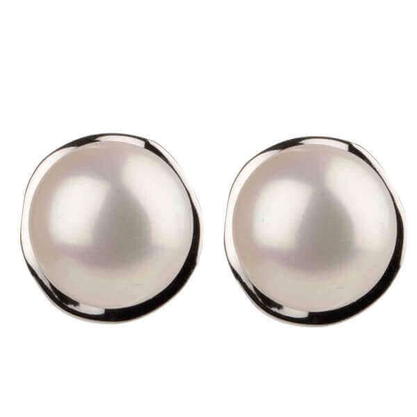  Freshwater Cultured Pearl Stud Earrings  |  Silver