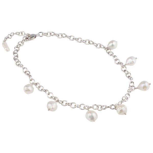 Heavy Chain Baroque Freshwater Pearl Necklace  |  Silver