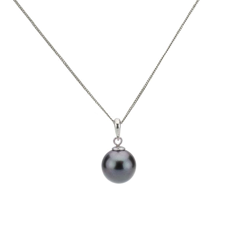 Tahitian Pearl Simple Pendant  |  9ct White Gold