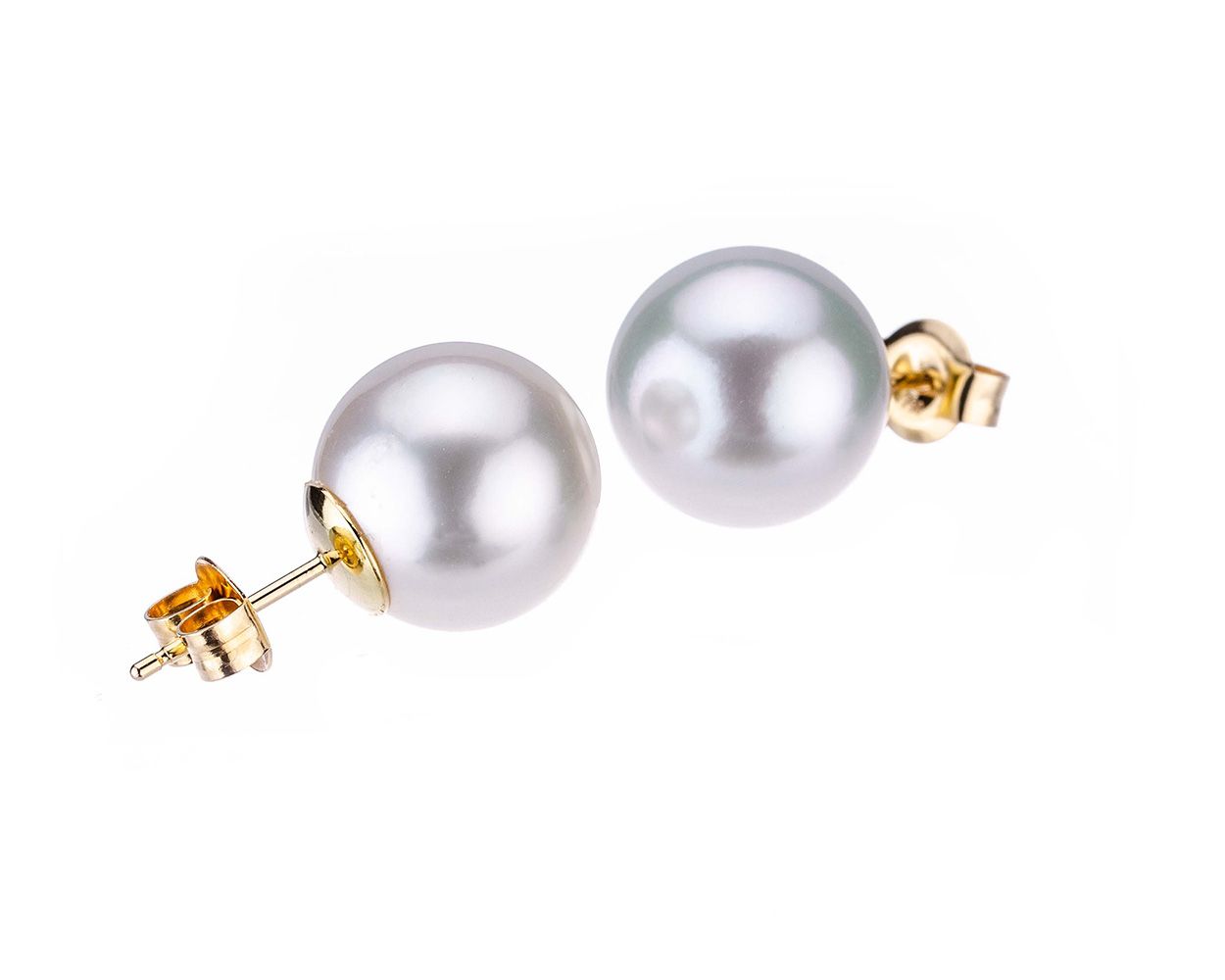 South Sea Cultured Pearl Stud Earrings 12.0-12.5mm | 18ct Yellow Gold 