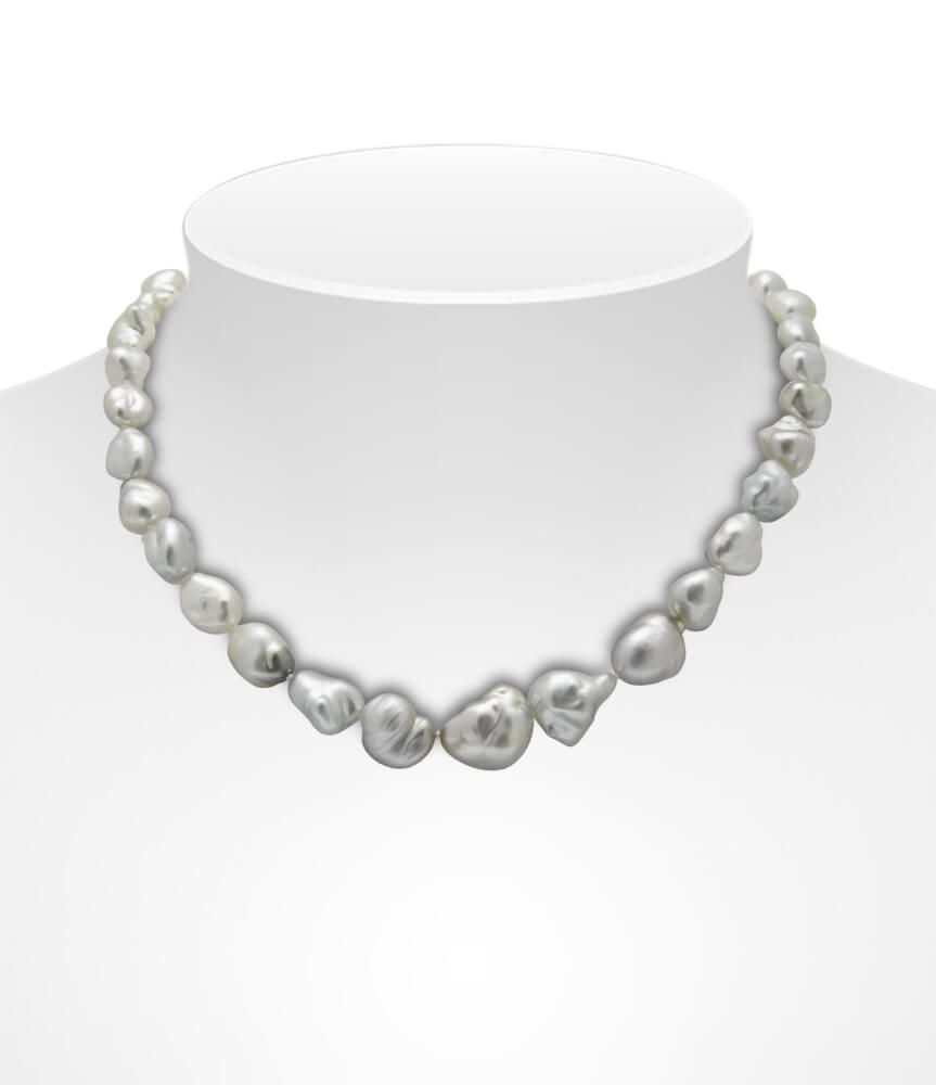 Tahitian Keshi Pearl Necklace On Bust