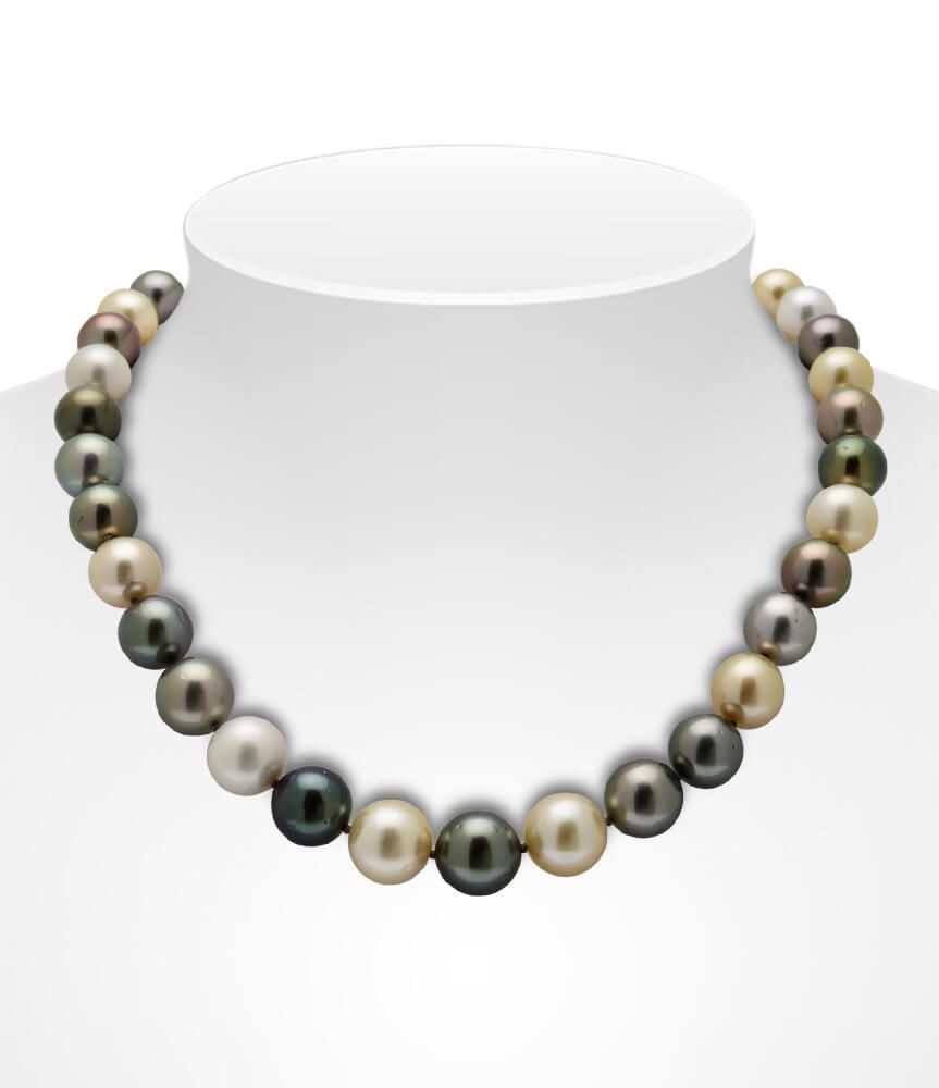 Tahitian And South Sea Pearl Necklace On Bust