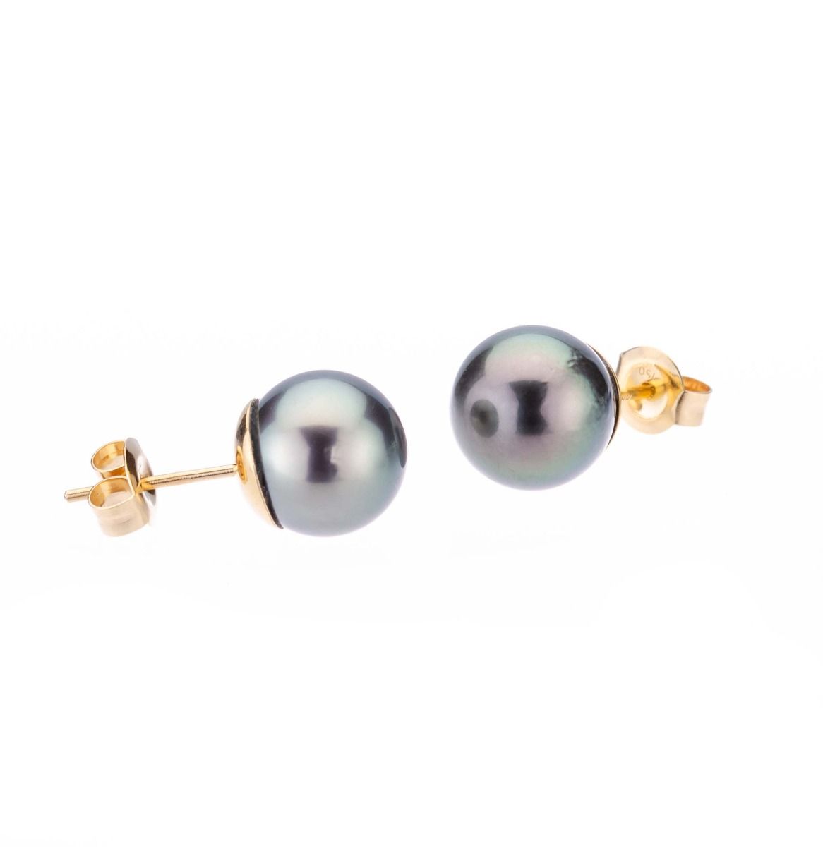 18ct Tahitian Pearl Studs 10/10.5mm