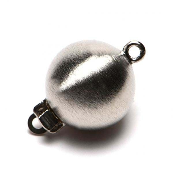 9ct White Gold Ball Clasp Matte | 8 mm