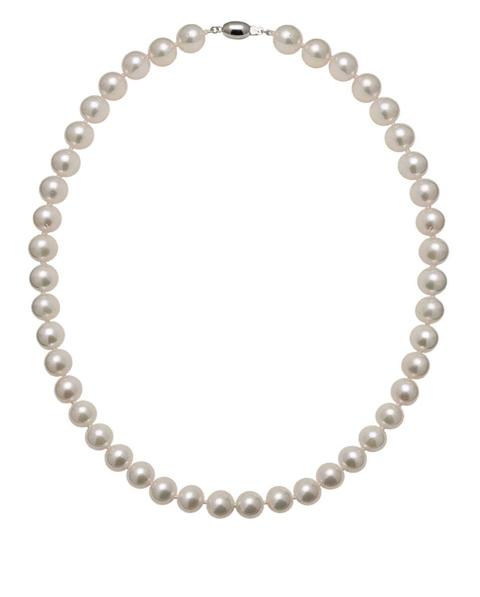 Akoya White Pearl Necklace | AA+ Grade | 9.0-9.5 mm