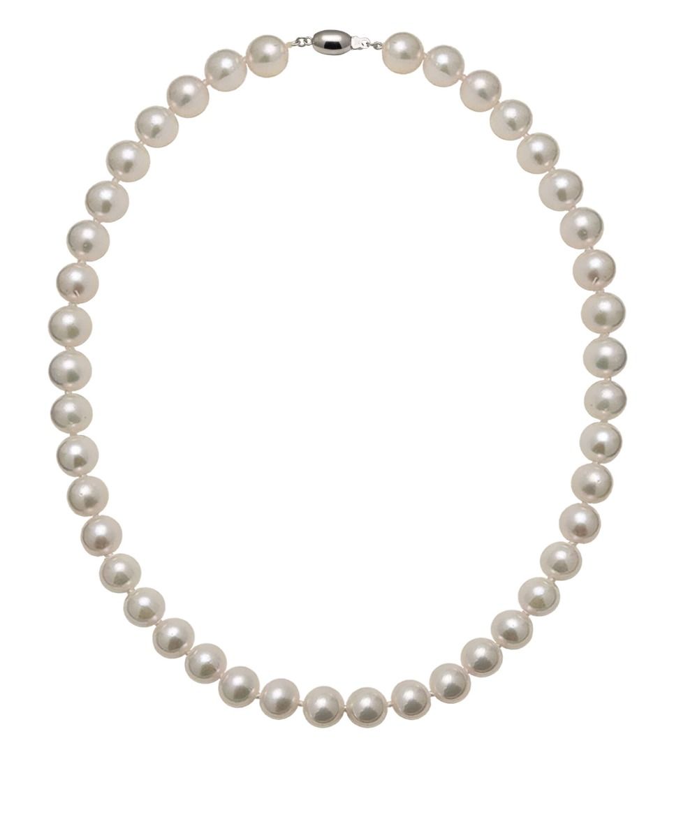 White Akoya Pearl Necklace | AAA Grade | 9.5-10.0 mm